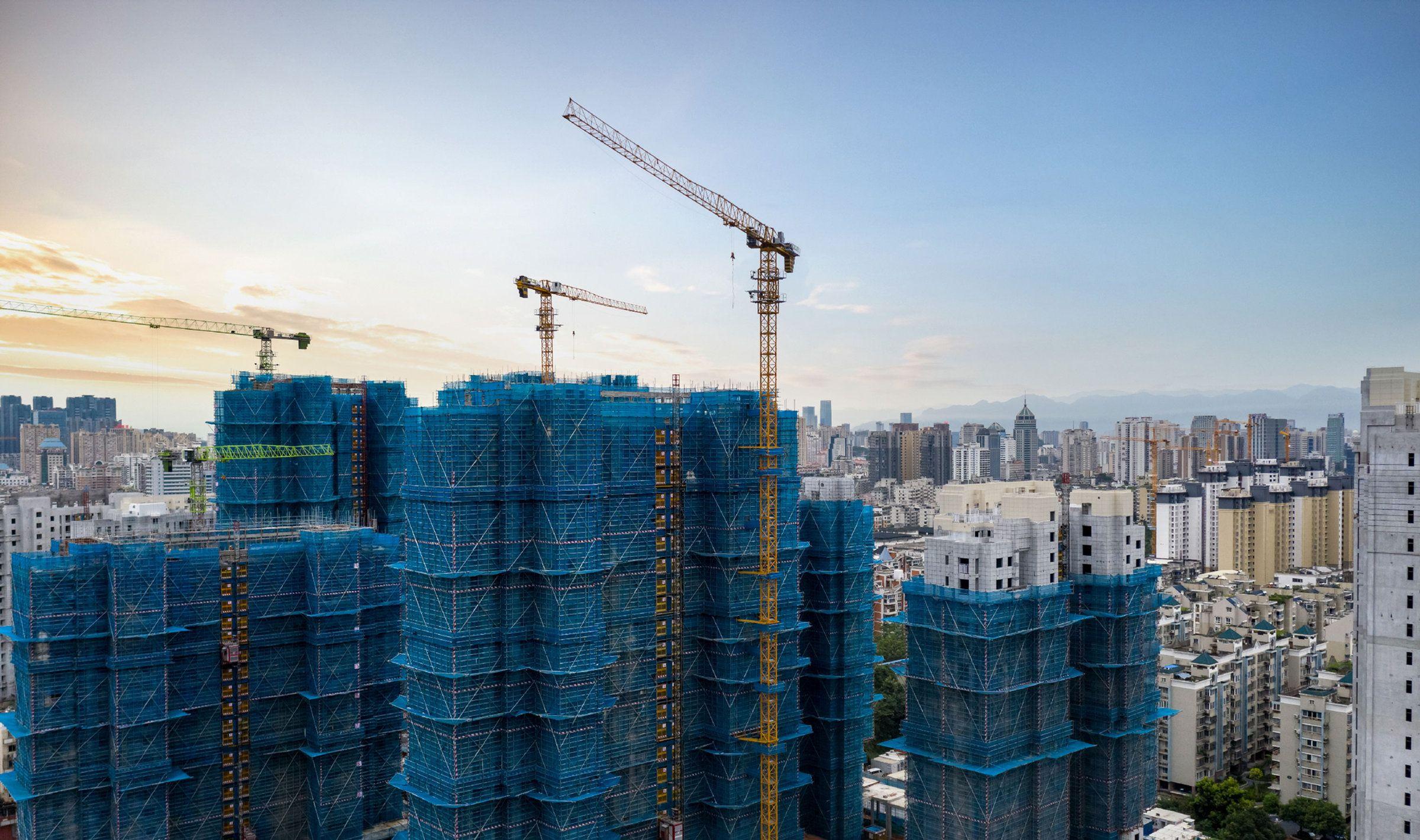 Residential towers under construction in Delhi NCR